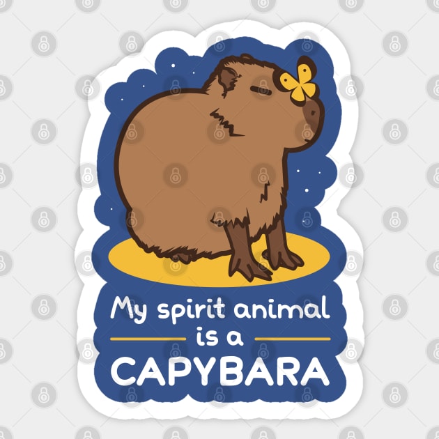 My spirit animal is a capybara Sticker by Domichan